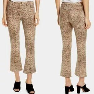 FRAME Womens Le Crop Mini Boot Cheetah Snake Print Denim Pants Size 26